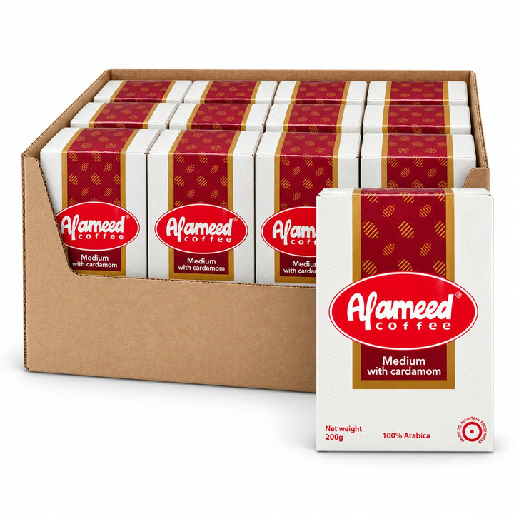 Al Ameed Coffee Medium Turkish Coffee with Cardamom 200g x 12