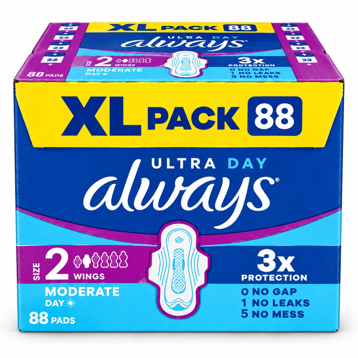 Always Ultra Day Size 2 Sanitary Pads with Wings 88 Pack