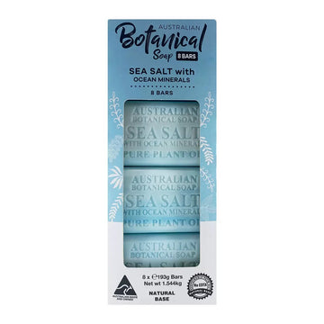 Australian Botanical Soap Sea Salt with Ocean Minerals Bar 193g X 8