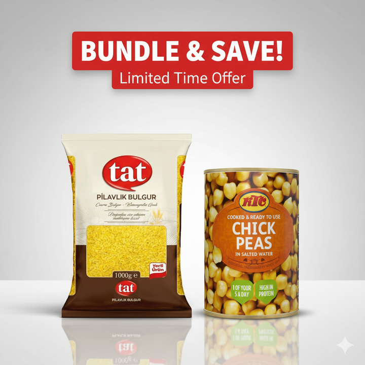 Turkish Tat Coarse Bulgur & KTC Chickpeas Bundle – Free Shipping