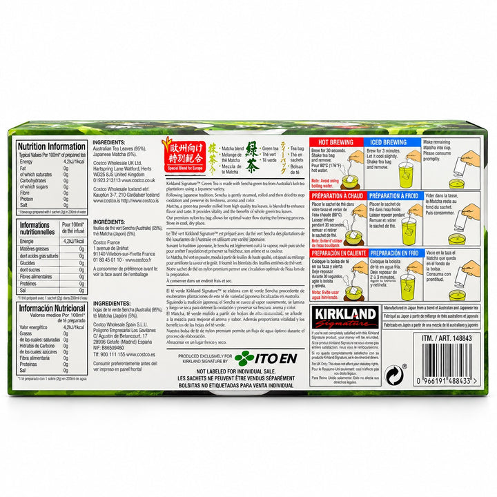 Kirkland Signature Green Tea Sencha & Matcha Blend 100 Tea Bags-1