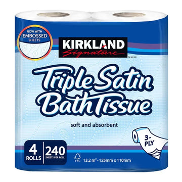 Kirkland Signature Triple Satin 3-Ply Toilet Tissue 40 Rolls