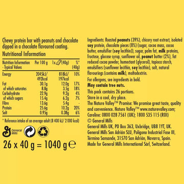Nature Valley Protein Peanut & Chocolate Bars ingredients