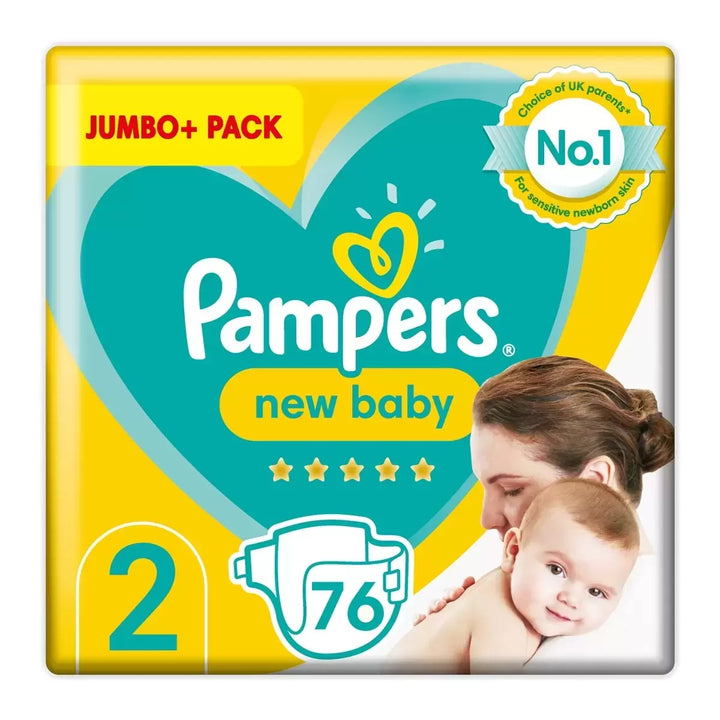 Pampers New Baby Nappies Size 2 Jumbo 76 Pack