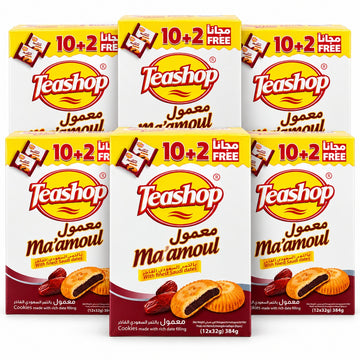 Teashop Maamoul Cookies with Saudi Date Filling 12 x 32g - 384g x 6