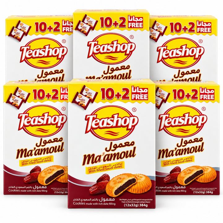 Teashop Maamoul Cookies with Saudi Date Filling 12 x 32g - 384g x 6