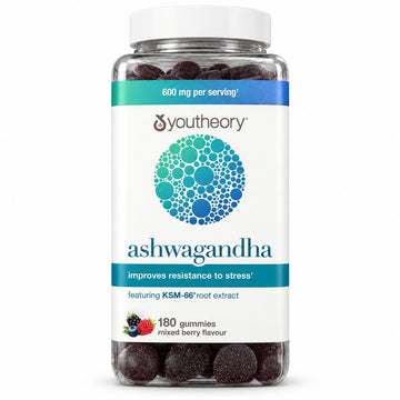 Youtheory Ashwagandha Gummies Mixed Berry Flavour 180 Gummies