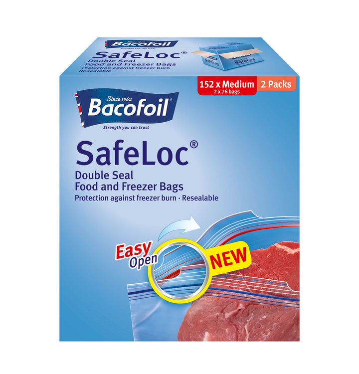 Bacofoil Safeloc Food and Freezer Medium Bags 152 Pack