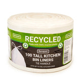 Banquet Recycled Tie Handle Tall Kitchen Bin Liners 100 Bags