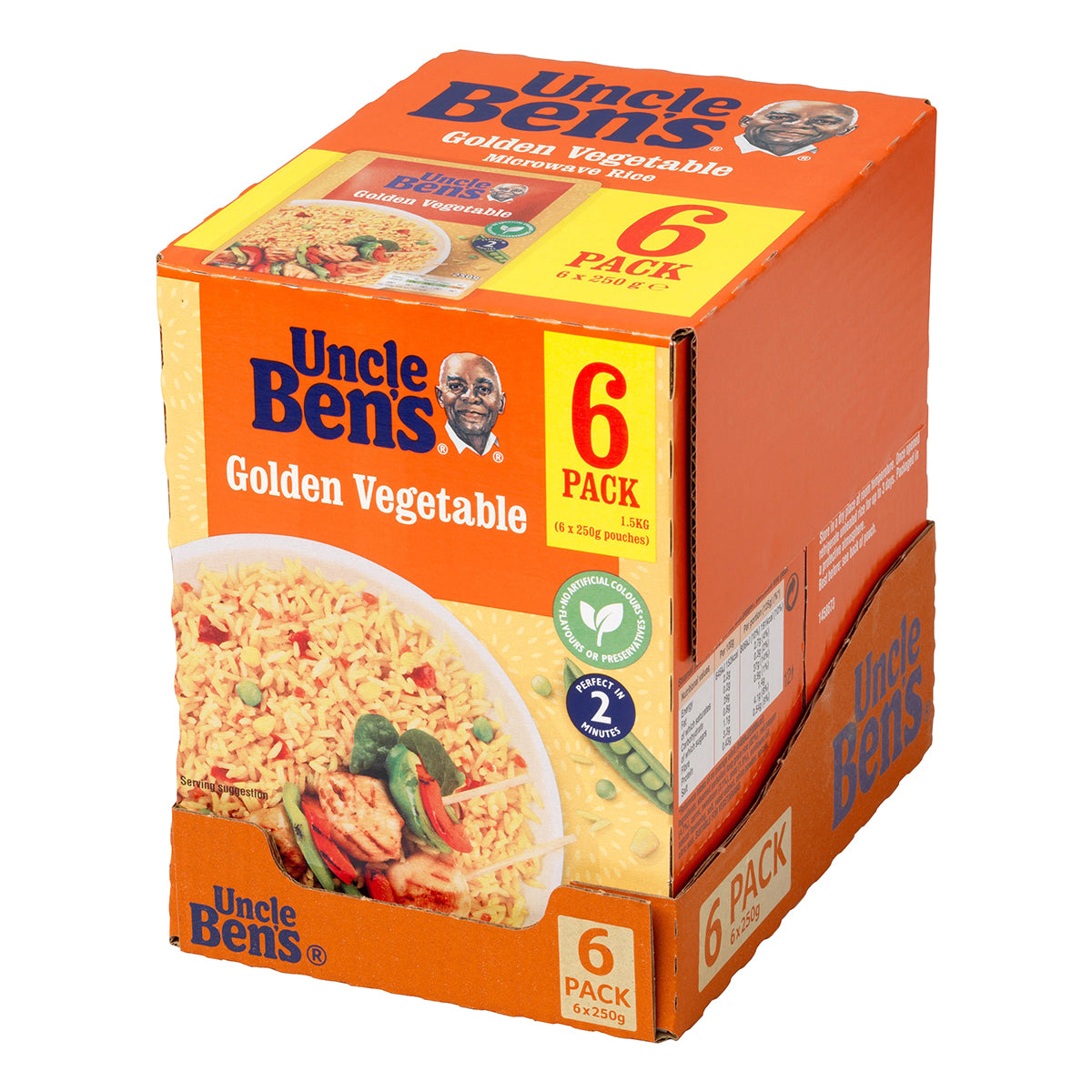 Uncle Ben's Golden Vegetable Microwave Rice 6 x 250g